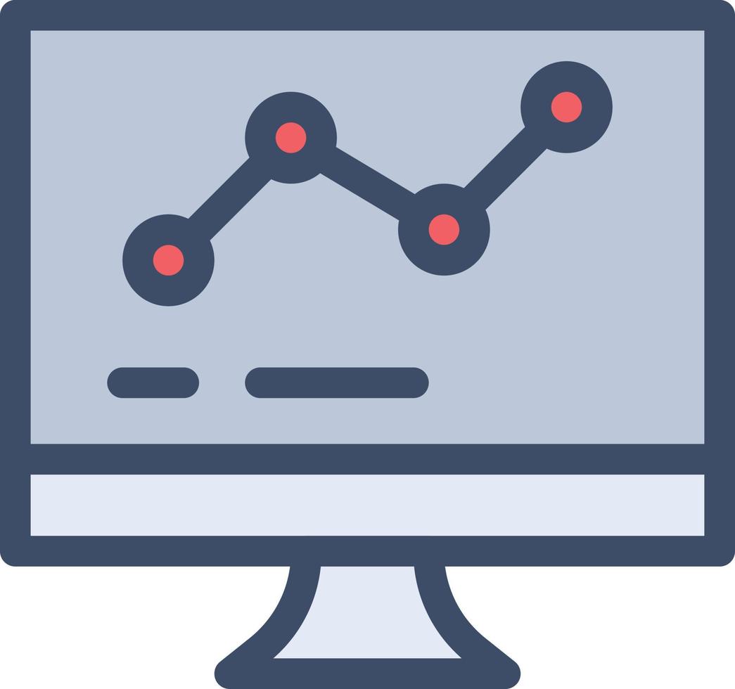 ilustración de vector analítico de pantalla en un fondo. símbolos de calidad premium. iconos vectoriales para concepto y diseño gráfico.