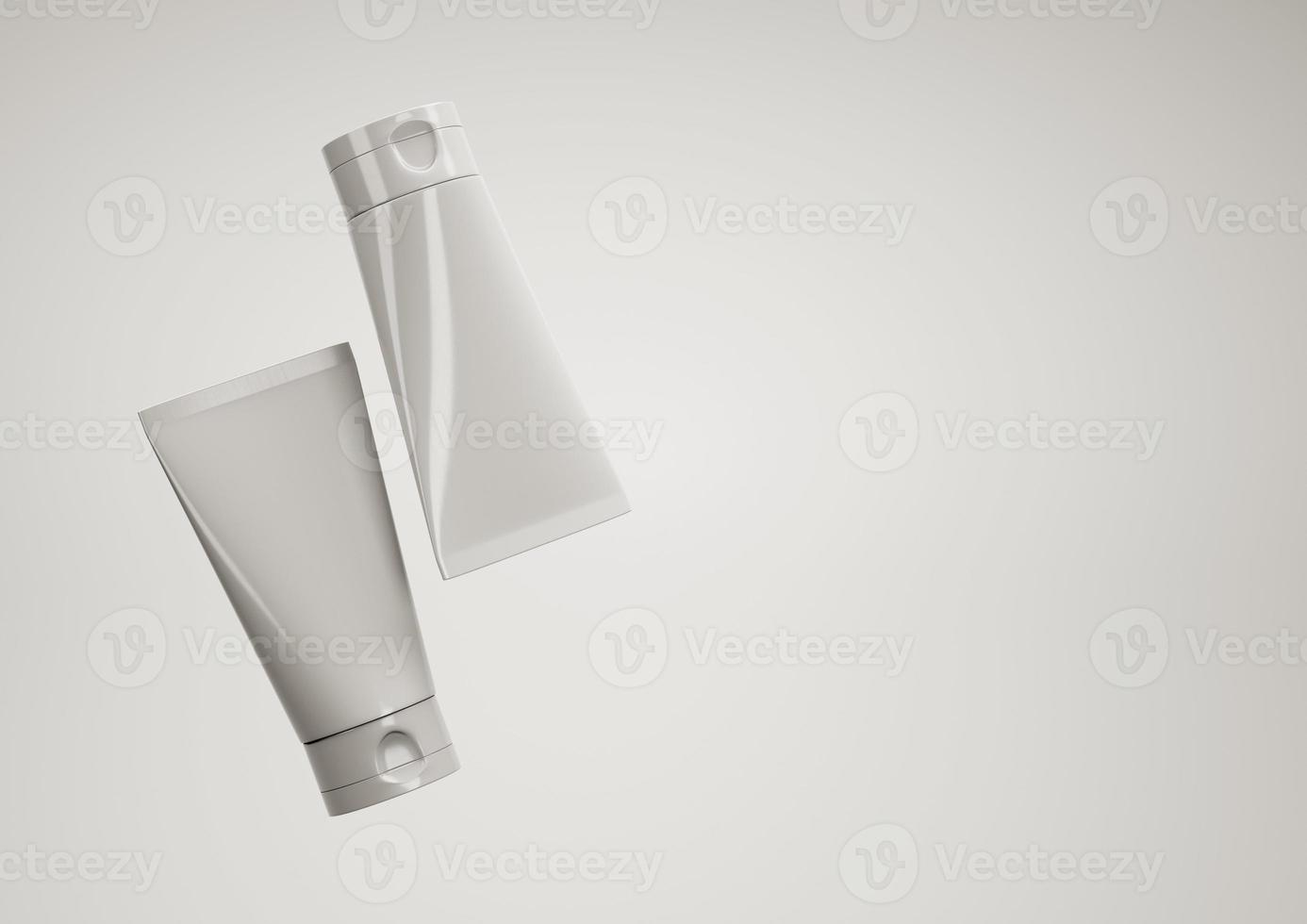 Mockup of cream tube on white background 3d render photo