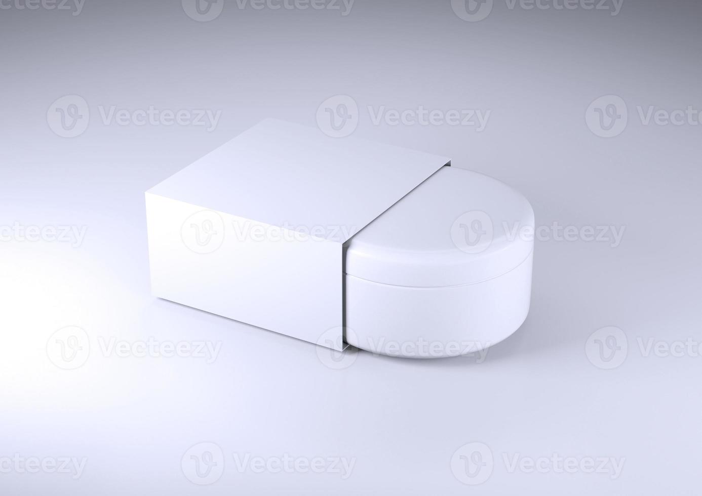 Jar of cream in a cardboard box 3d render photo