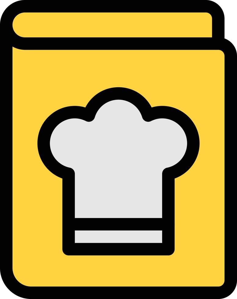 ilustración de vector de libro de cocina en un fondo. símbolos de calidad premium. iconos vectoriales para concepto y diseño gráfico.