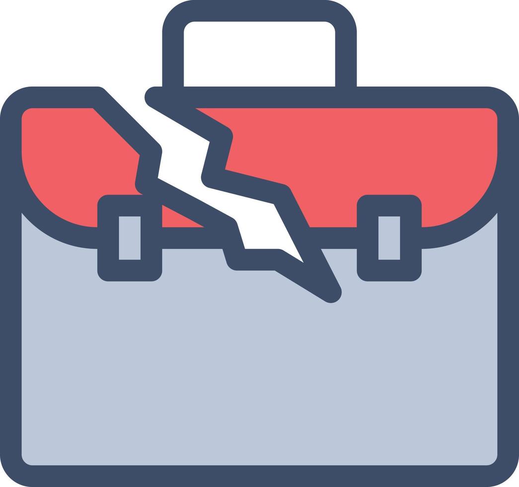 briefcase broken vector illustration on a background.Premium quality symbols. vector icons for concept and graphic design.