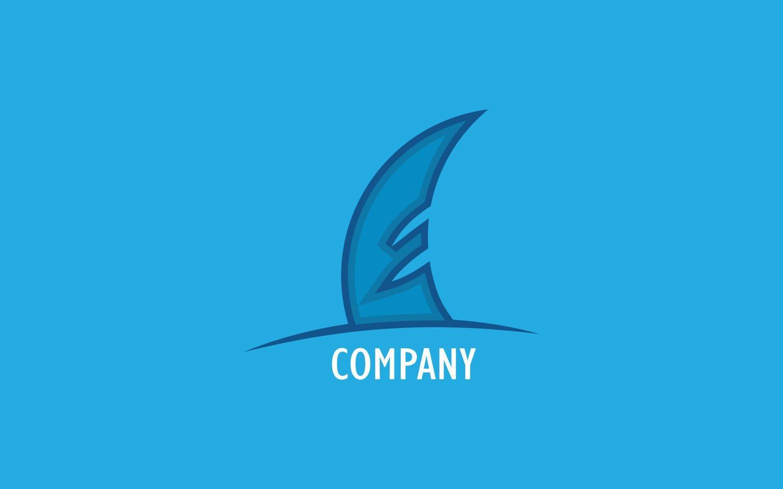 Latter E shark Logo vector