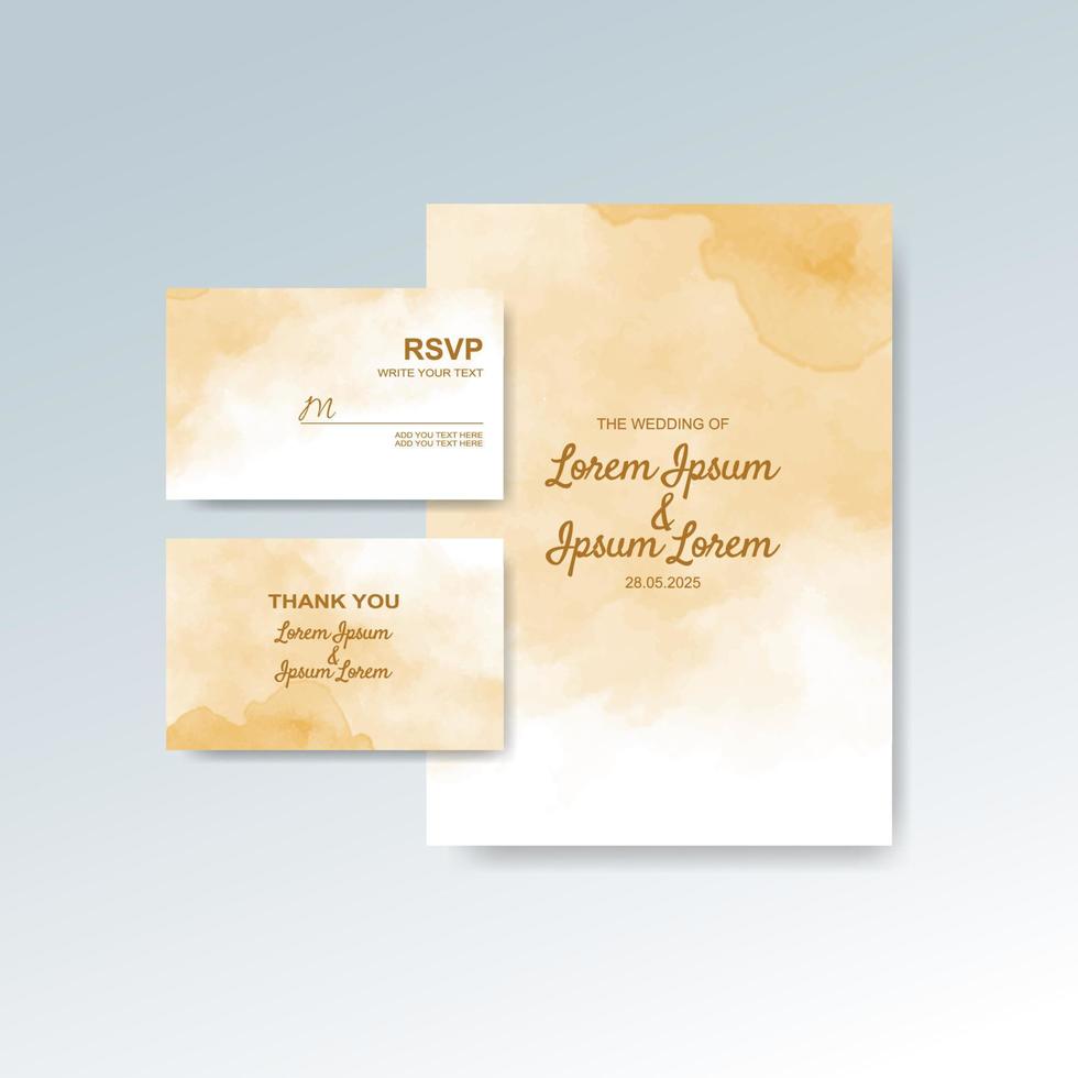 Wedding invitation with abstract watercolor background vector