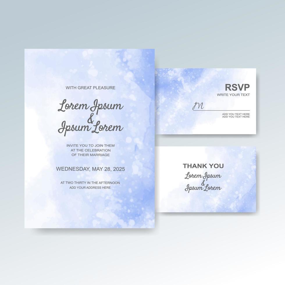 Wedding invitation with abstract watercolor background vector