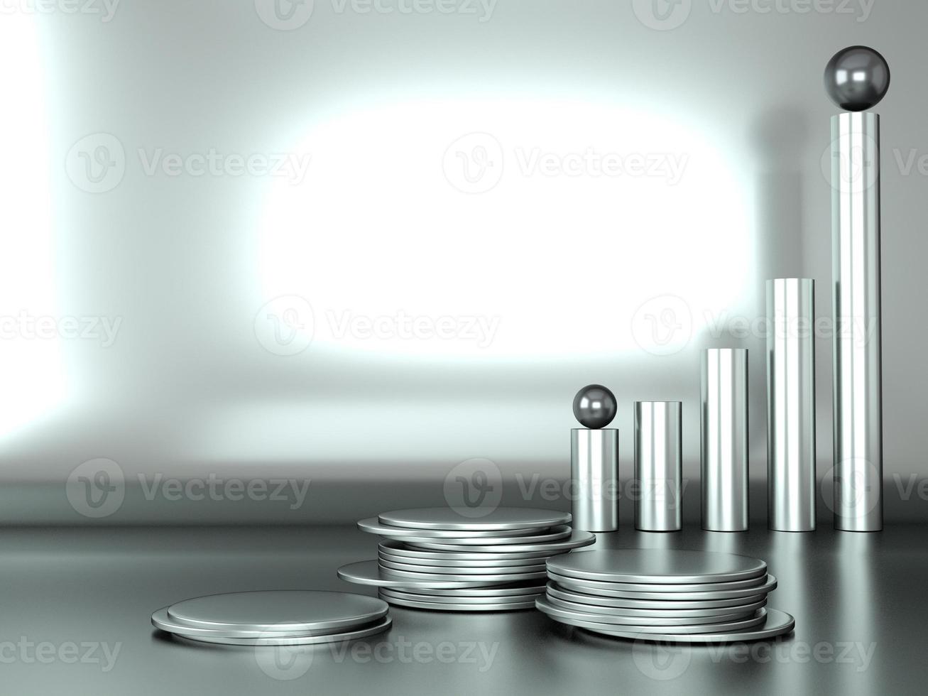 Product podium with money on pastel background 3d. Abstract minimal geometry concept. Studio stand platform theme. Exhibition and business marketing presentation stage. photo