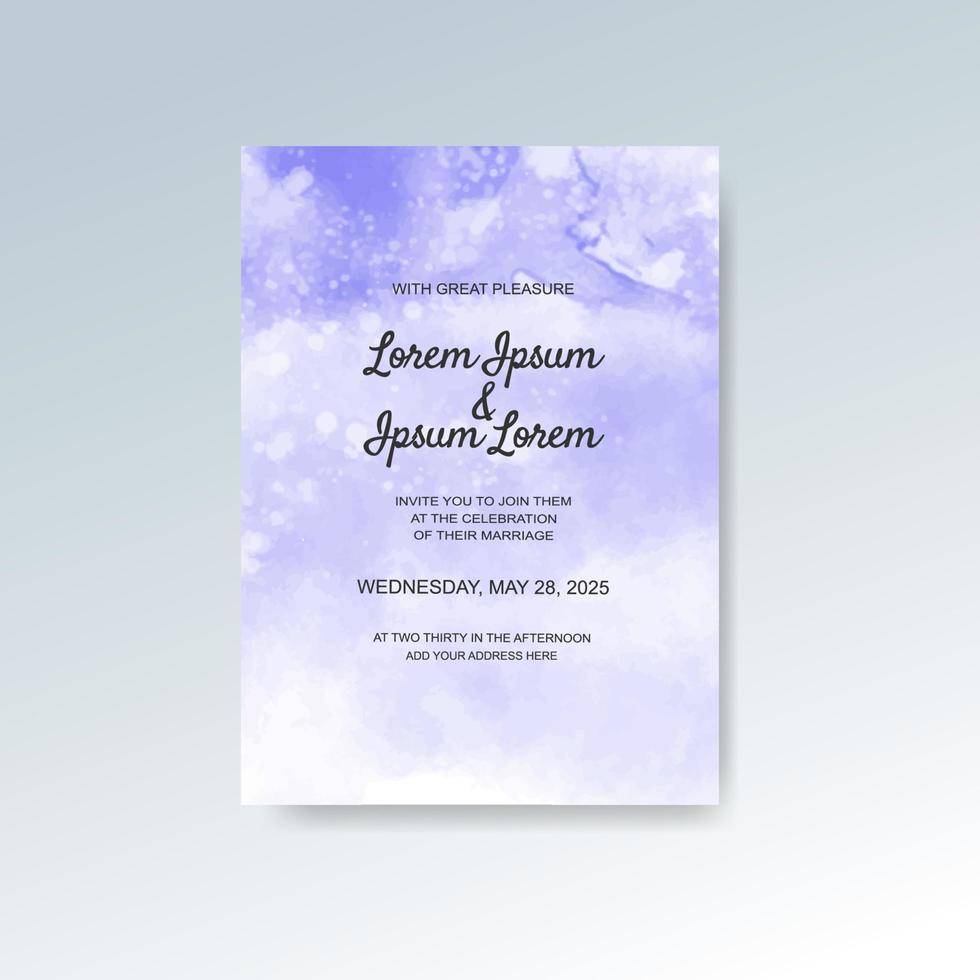 Wedding invitation with abstract watercolor background vector