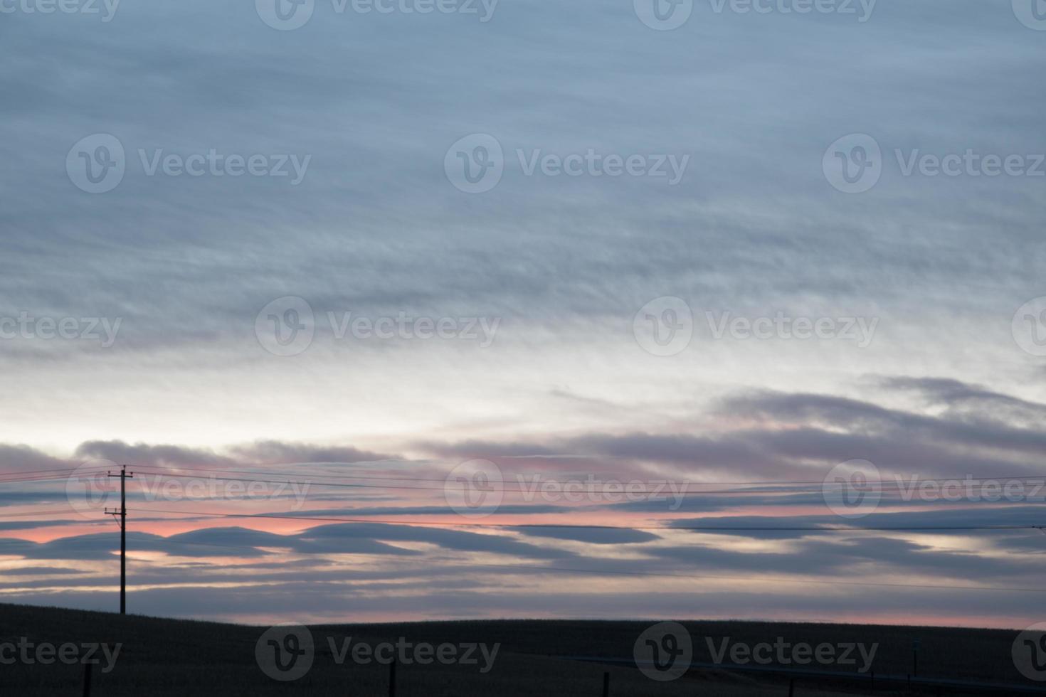 Blue and Pink Prairie Skies photo