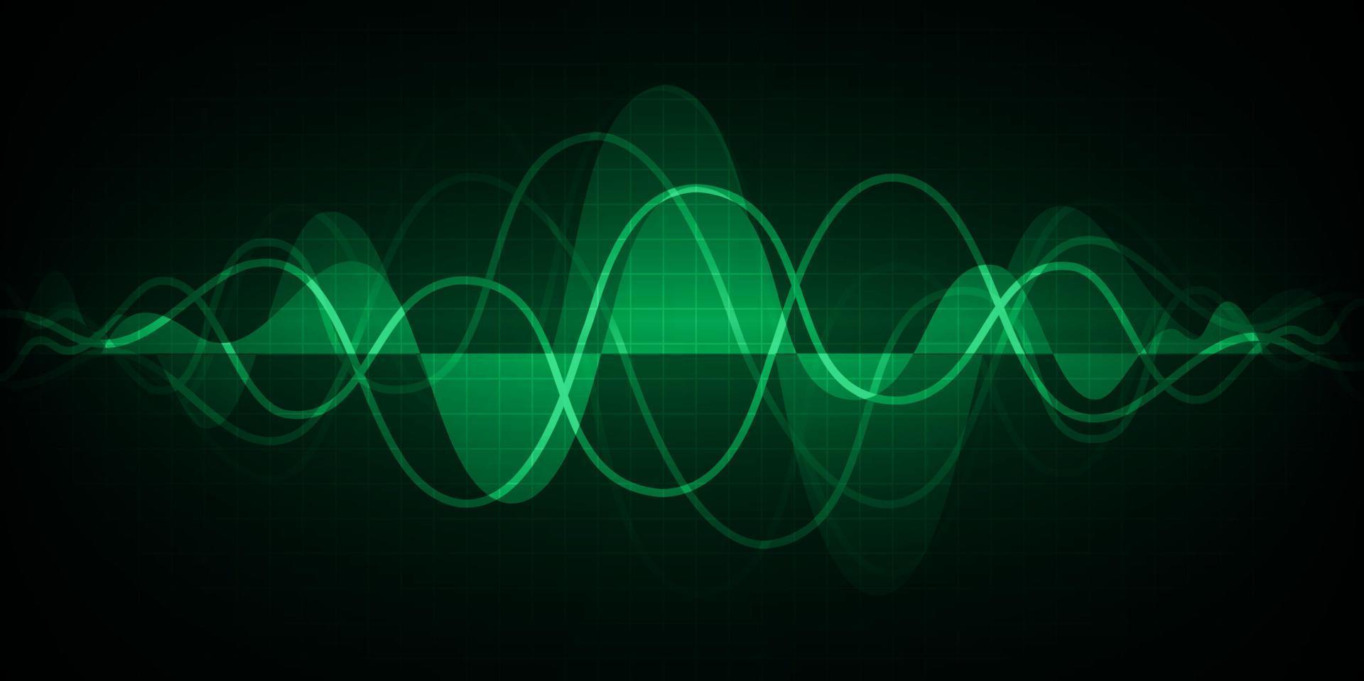 Sound waves oscillating dark light vector