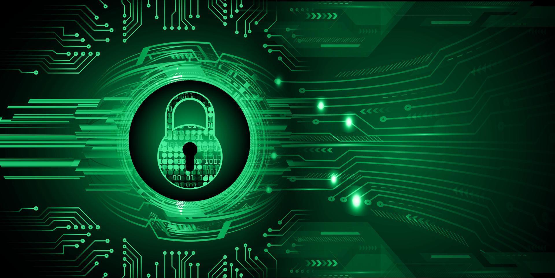 Closed Padlock on digital background, cyber security vector
