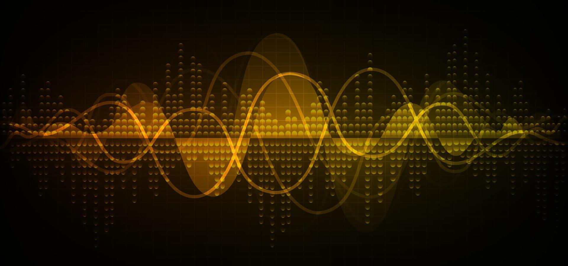 Sound waves oscillating dark light vector