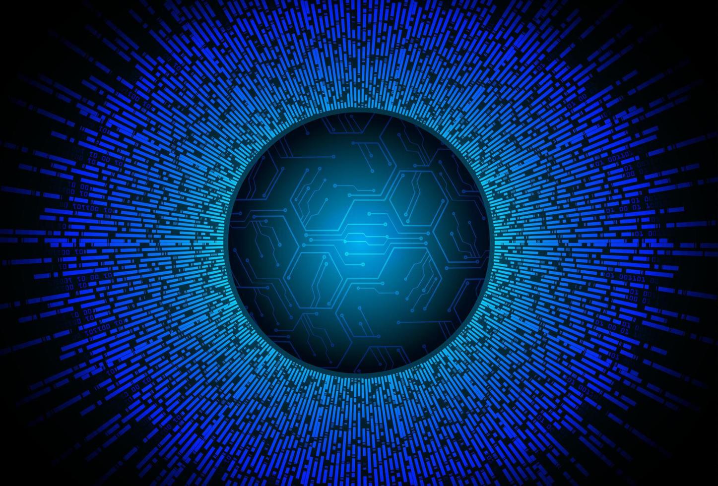 Blue eye cyber circuit future technology concept background vector