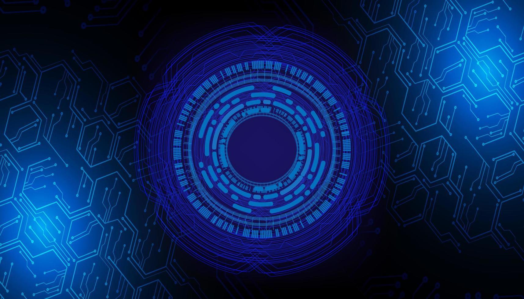 Blue eye cyber circuit future technology concept background vector