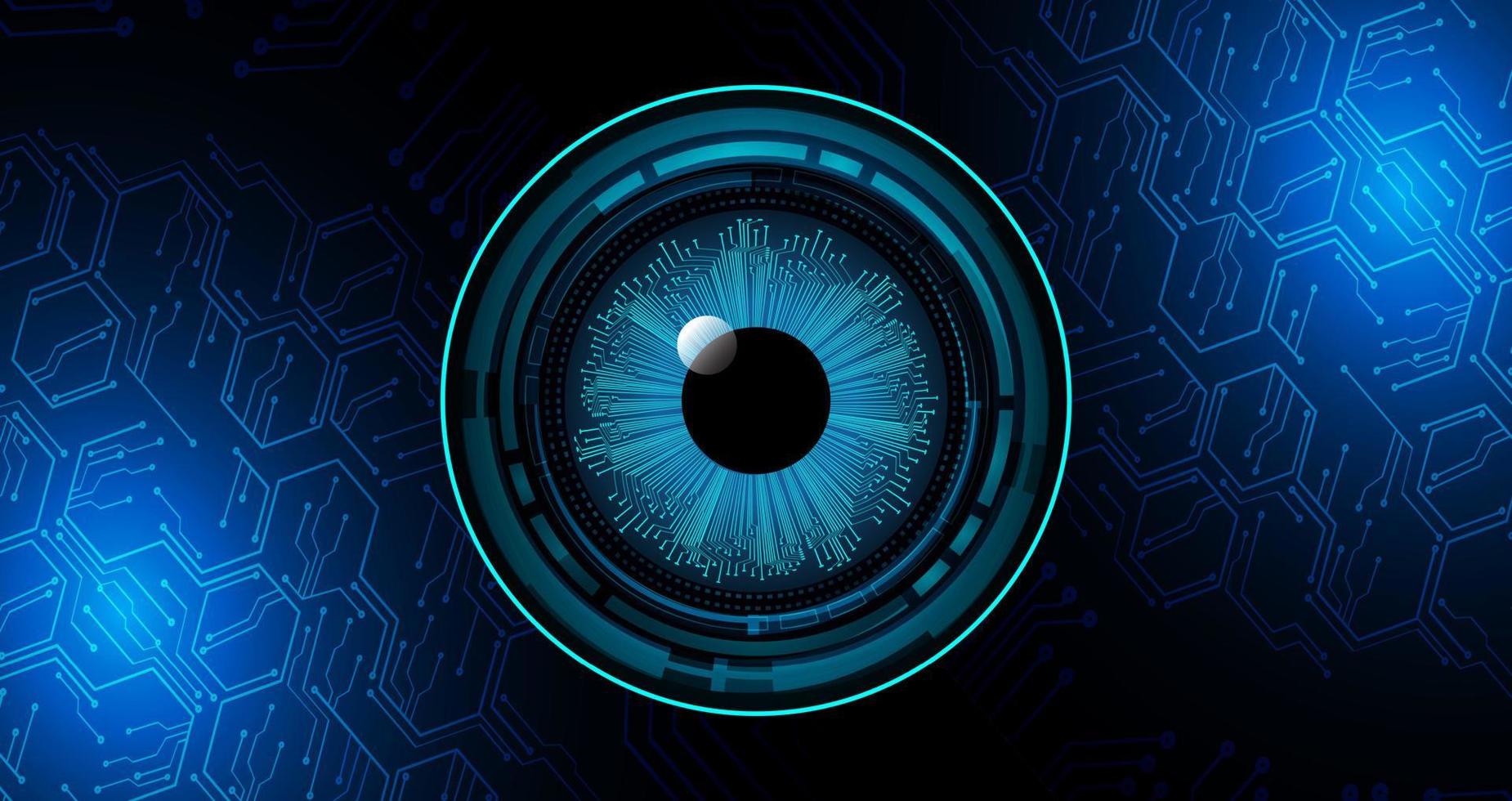 Blue eye cyber circuit future technology concept background vector