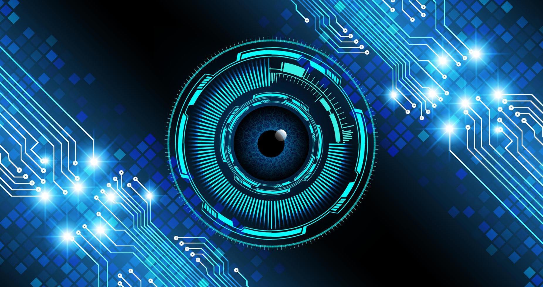Blue eye cyber circuit future technology concept background vector