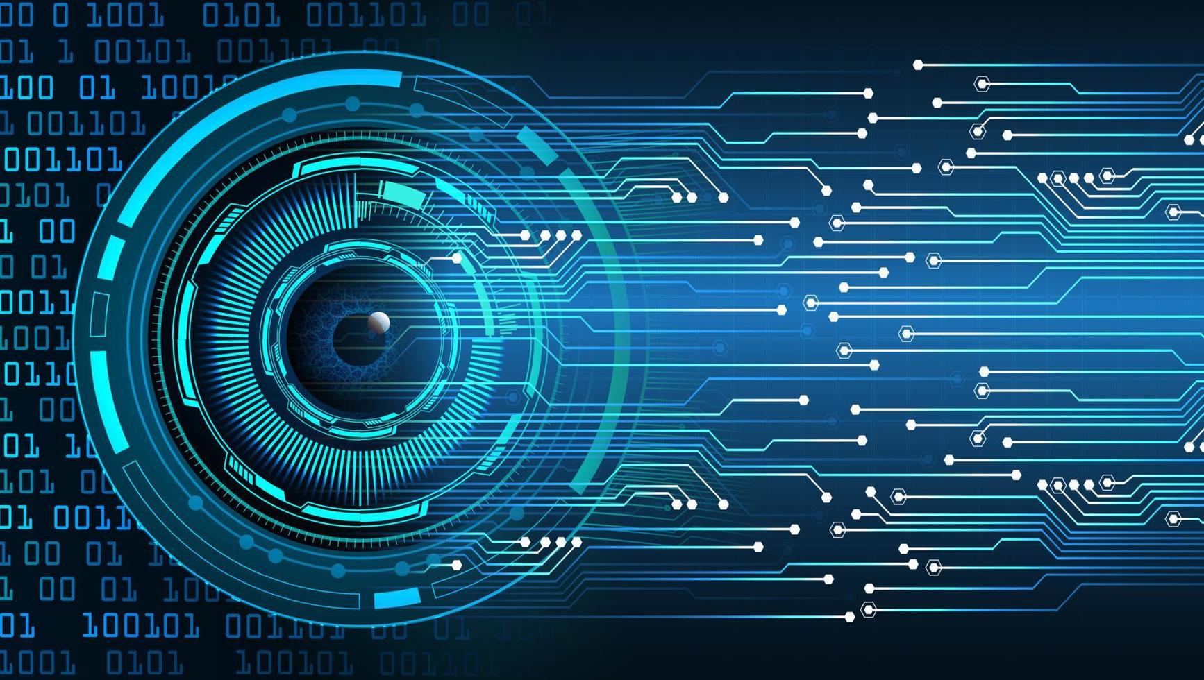 Fondo de concepto de tecnología futura de circuito cibernético de ojo vector