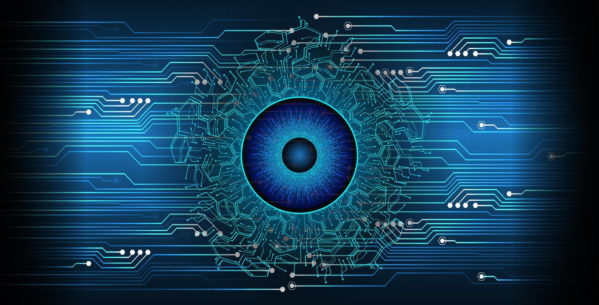 Fondo de concepto de tecnología futura de circuito cibernético de ojo vector