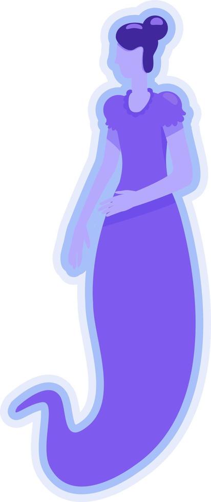 Ghost of dead woman semi flat color vector character