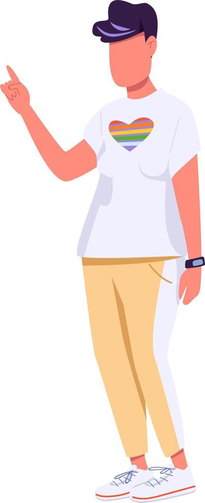 LGBT rights activist semi flat color vector character