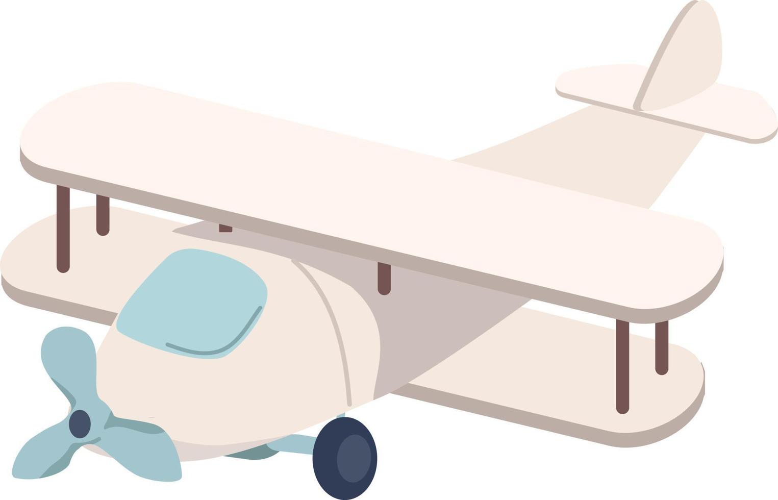 modelo de avión de construcción objeto de vector de color semiplano