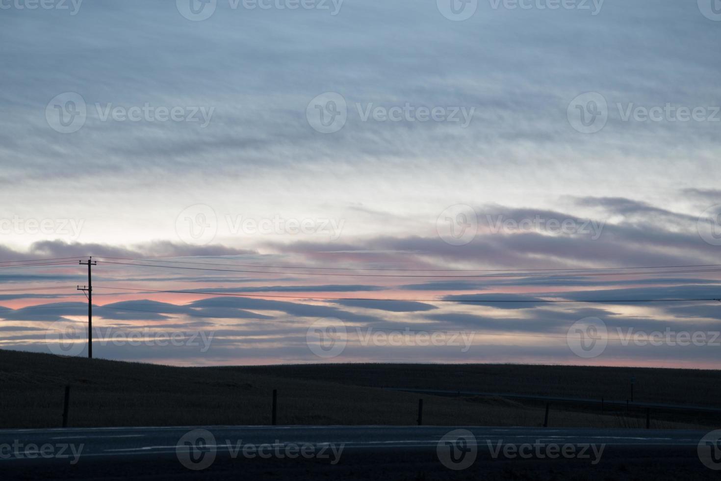 Blue and Pink Prairie Skies photo