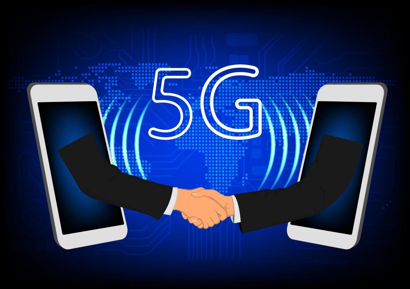 image graphics technology 5G network world global network by smartphone concept networking connection technology vector illustration