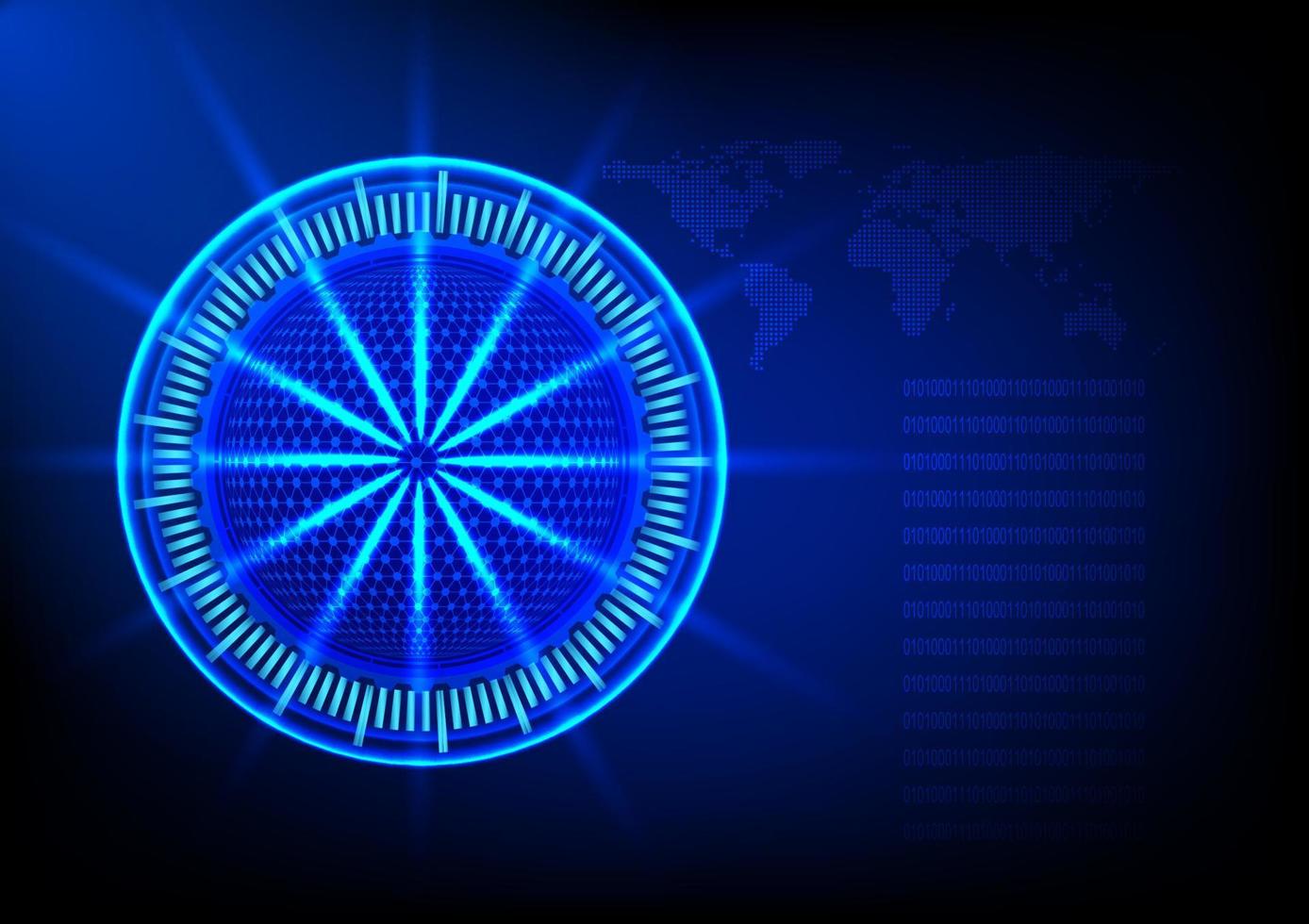graphics design Hitech technology circle style glow blue color tone  network technology futuristic vector illustration