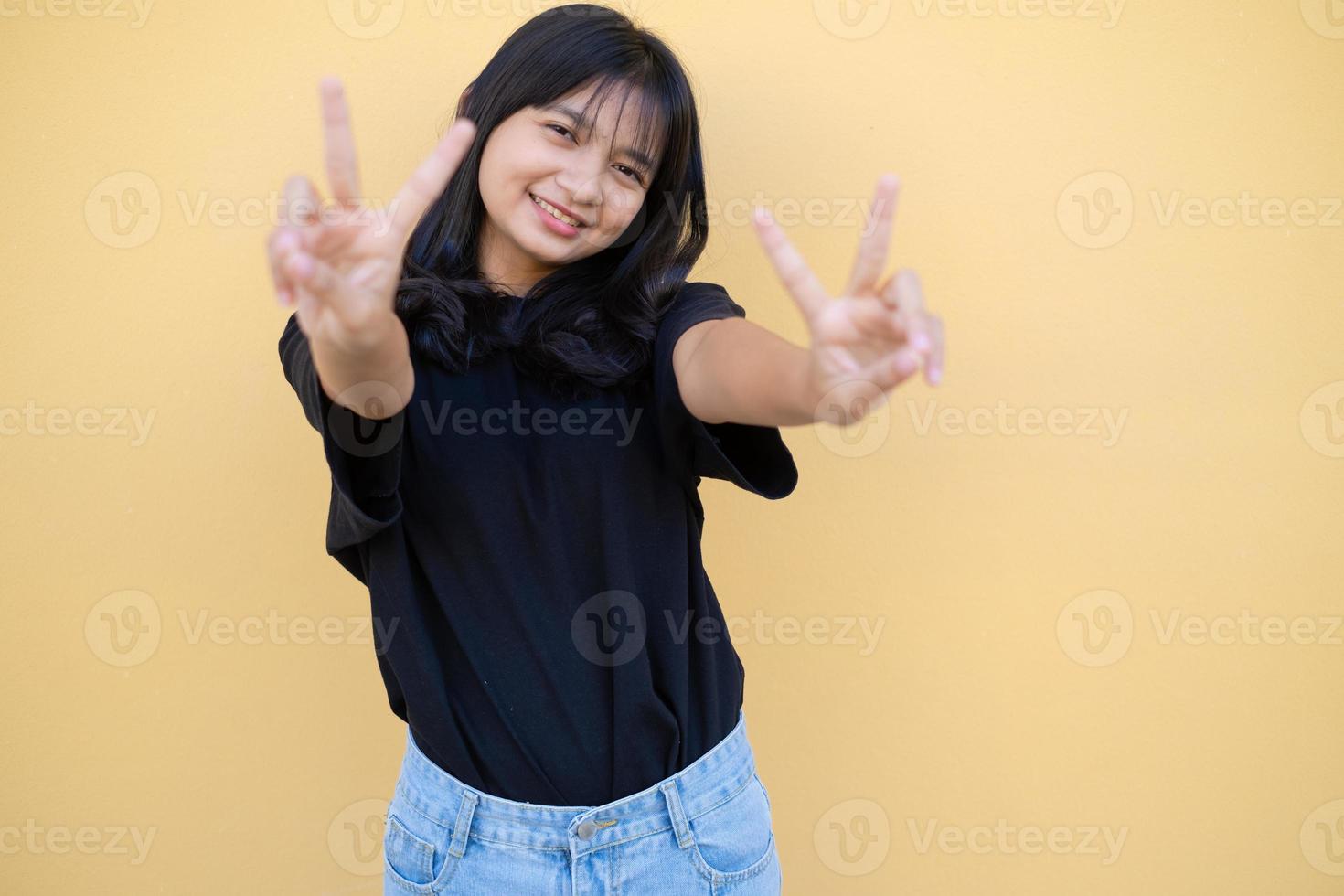 Portrait smile young girl,half body,Asian girl. photo