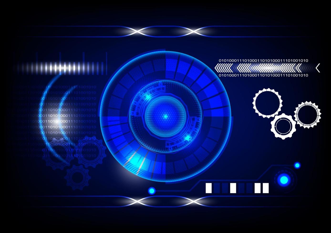graphics design circle style cog glow abstract background blue color tone concept technology futuristic vector illustration