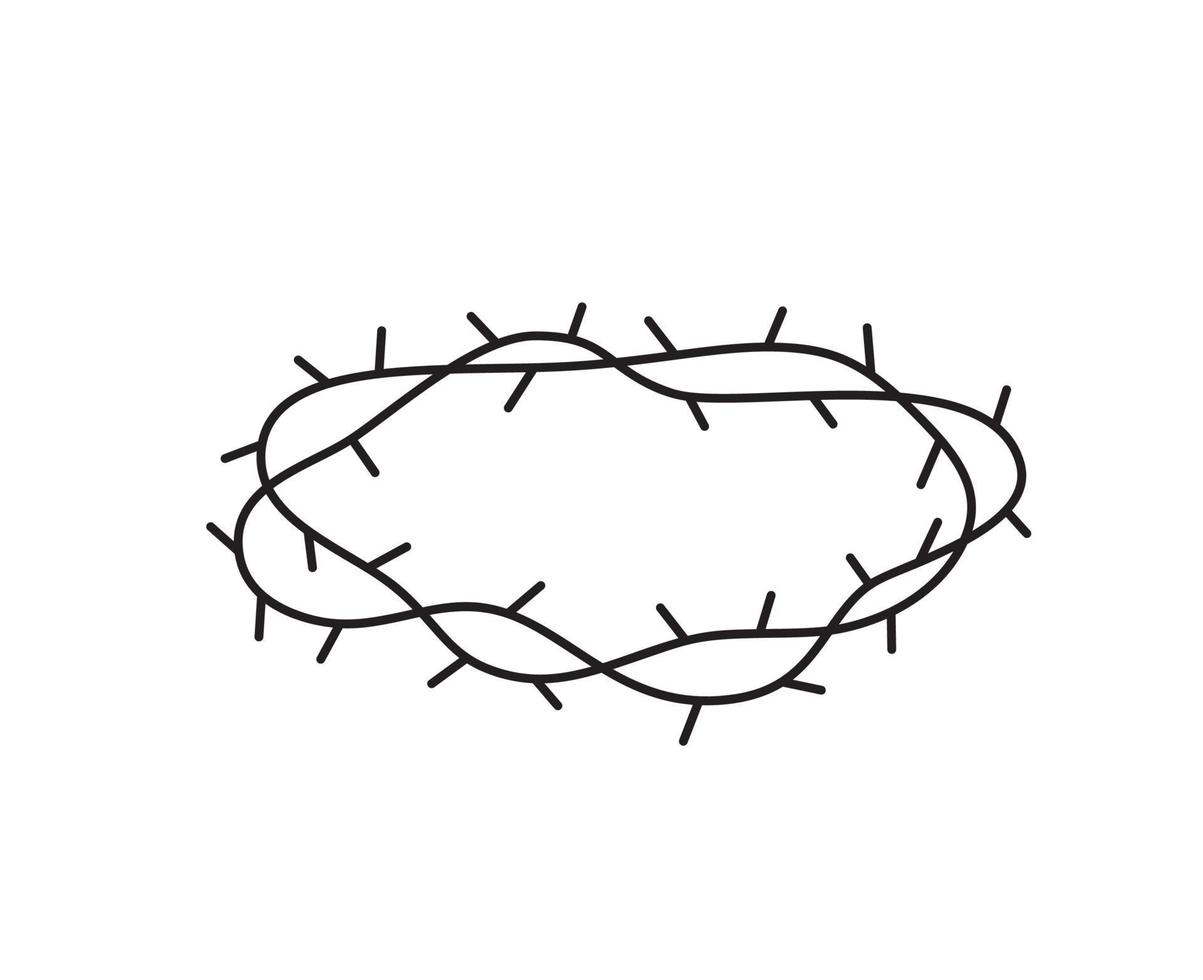 Monoline vector Crown of thorns icon. Simple illustration of Christian glyph Symbol, logo illustration graphics