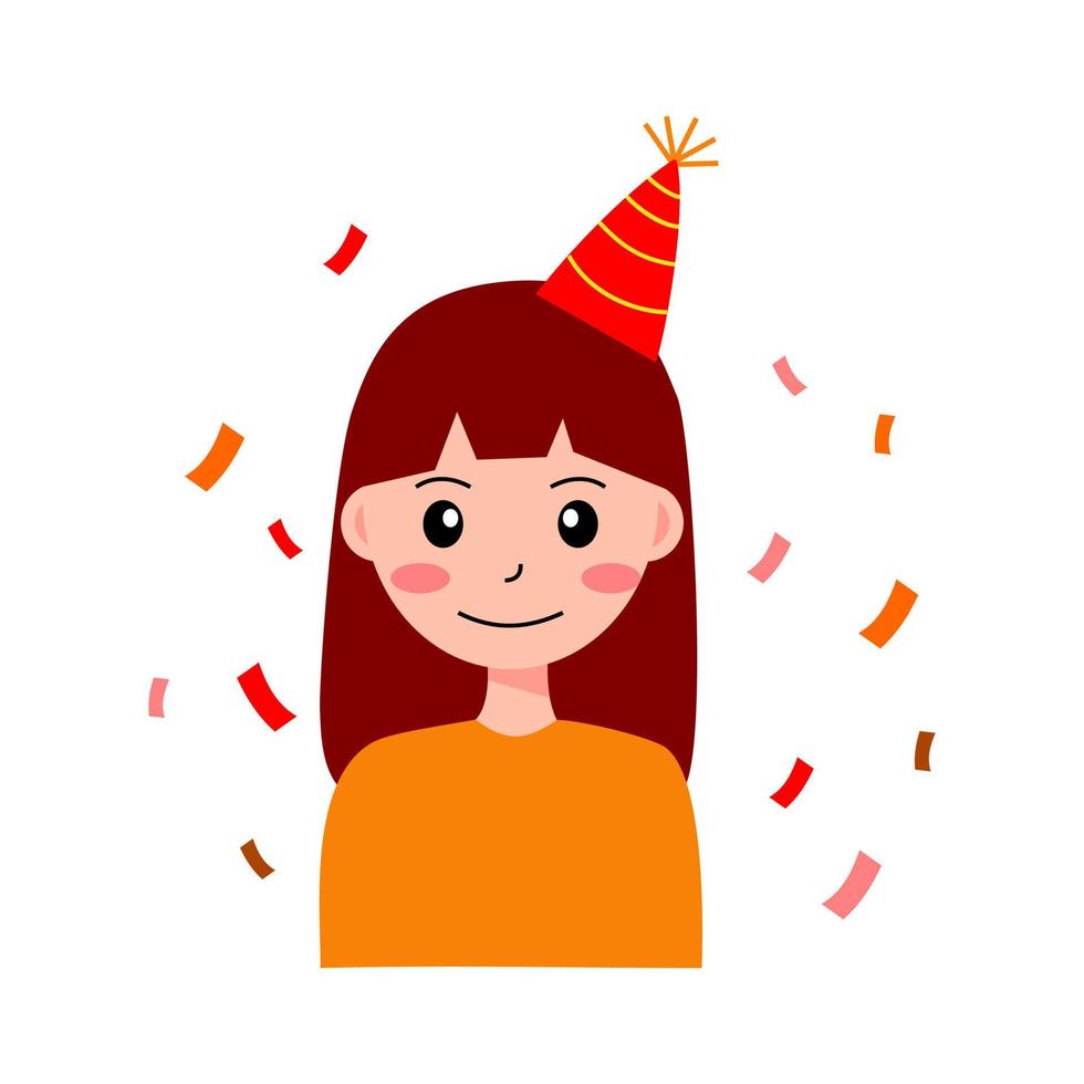 ilustración de personaje de niña de cumpleaños vector