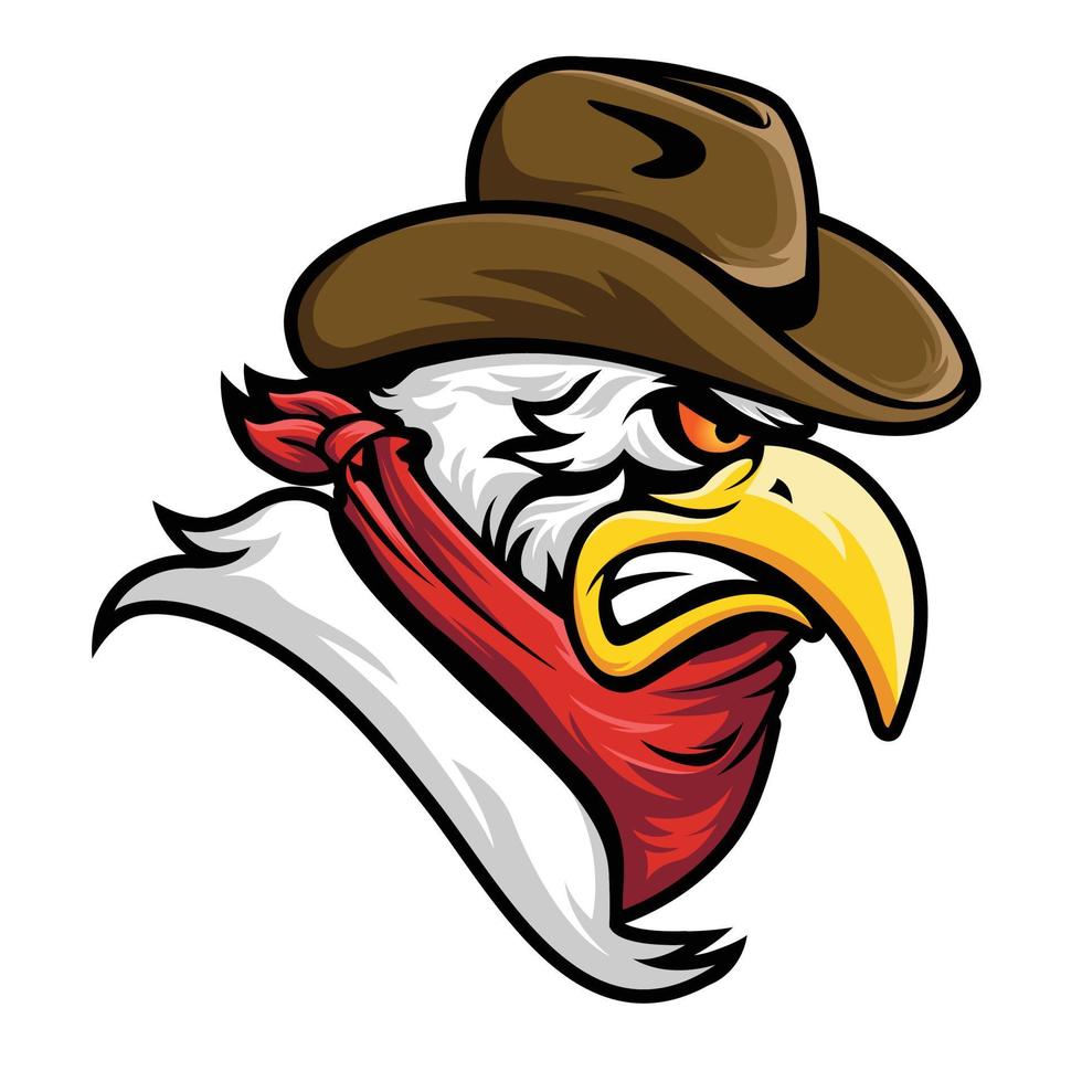 Texas chicken character logo design template vector