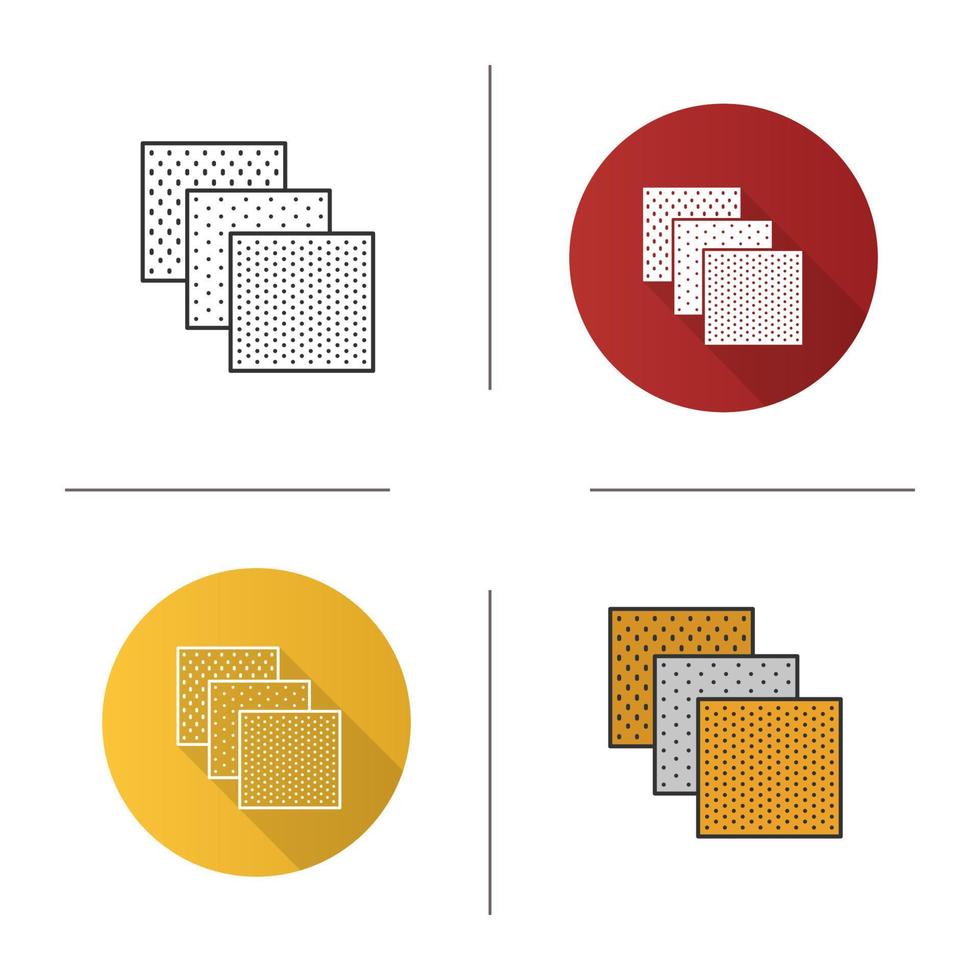 Emery paper icon. Flat design, linear and color styles. Abrasive paper. Isolated vector illustrations