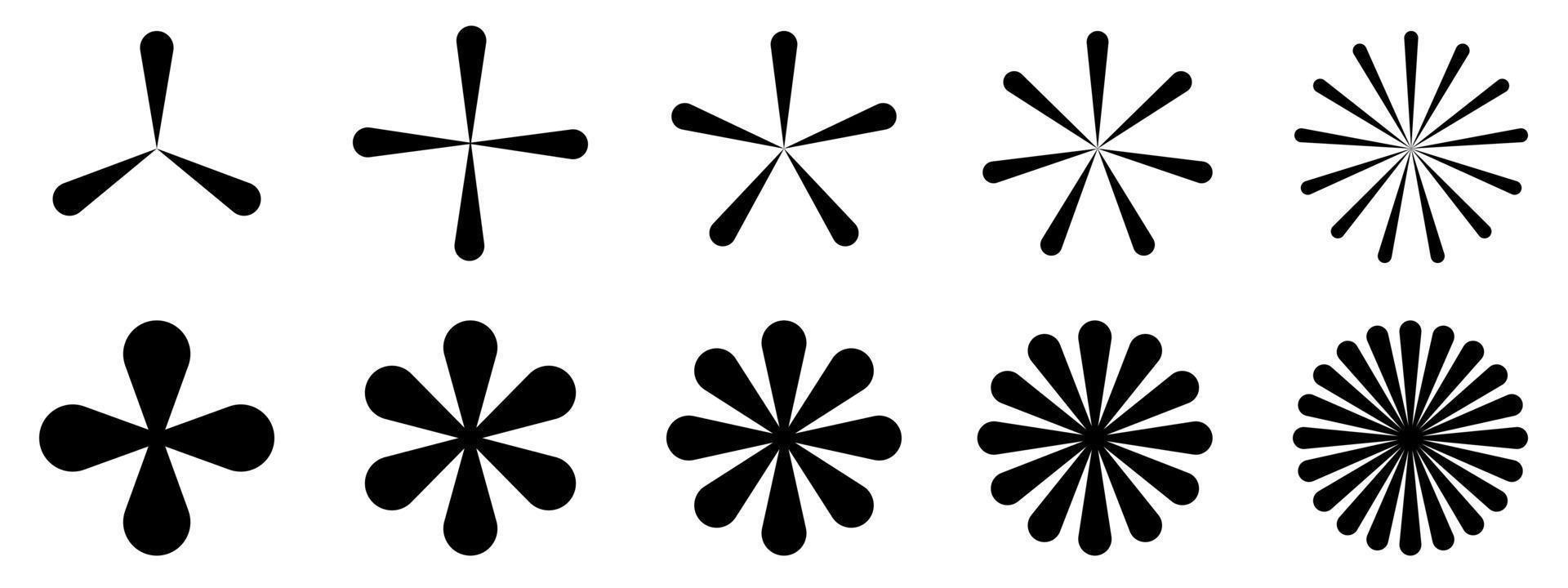 Collection of star icon burst element for decorative abstract background vector illustration