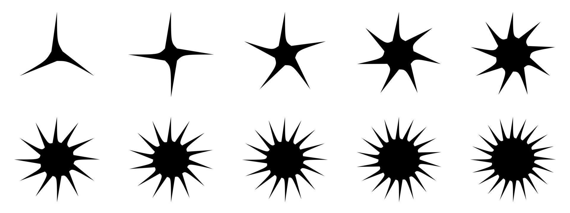 Set of star icon burst element for decorative abstract background vector illustration