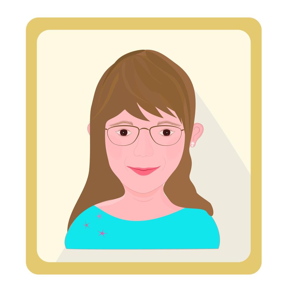 Lady face portrait smile abstract background vector illustration