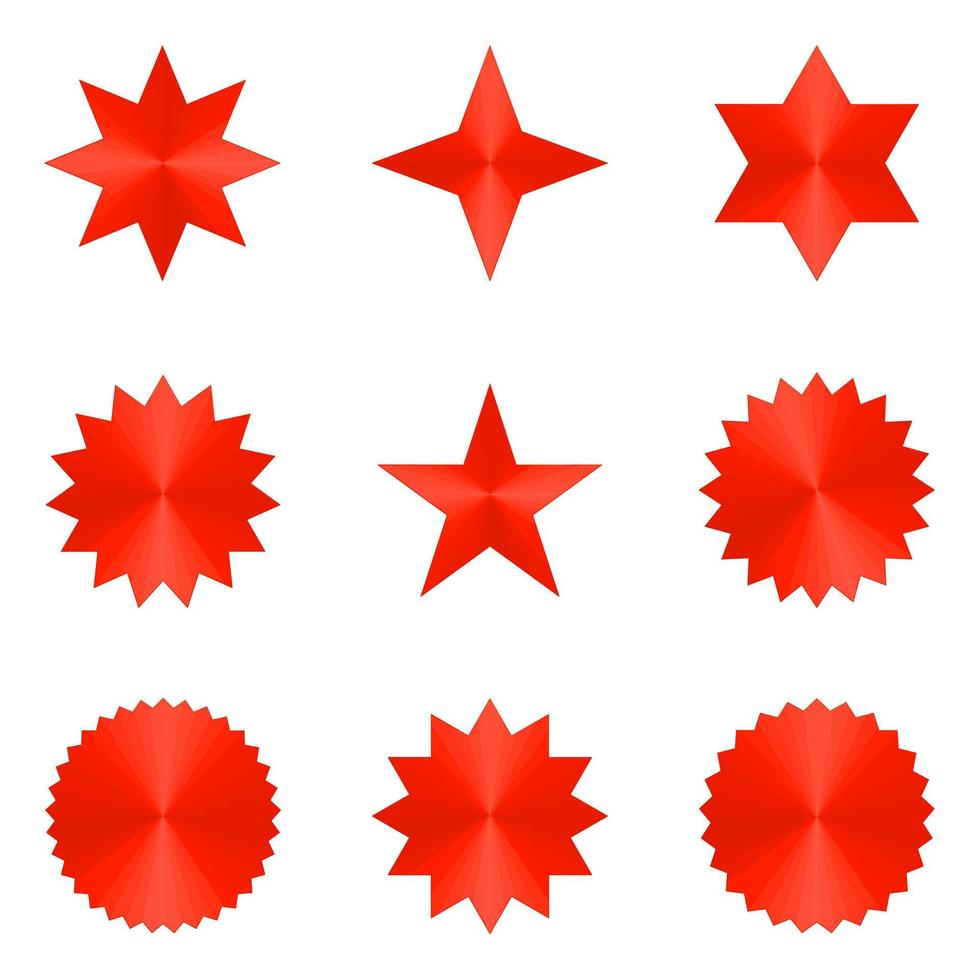 Star sticker label icon shape set abstract background vector illustration