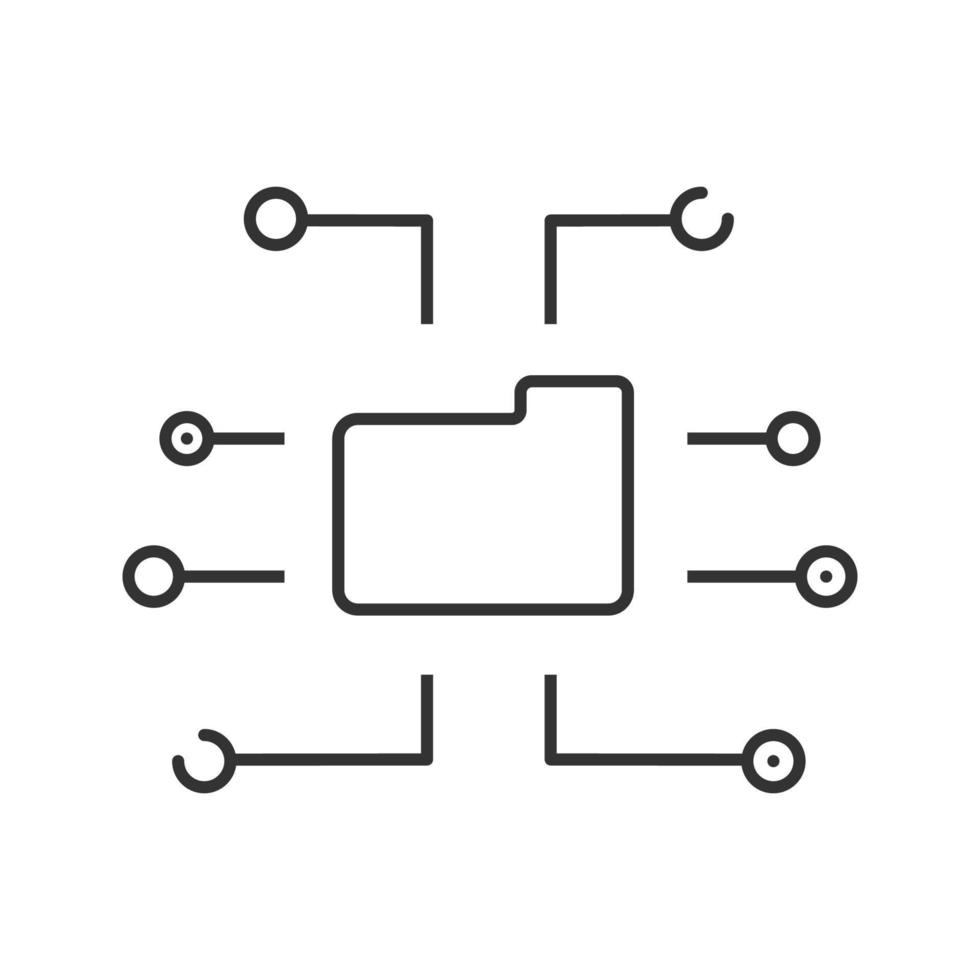 Digital data storage linear icon. Thin line illustration. Archive. Folder. Contour symbol. Vector isolated outline drawing