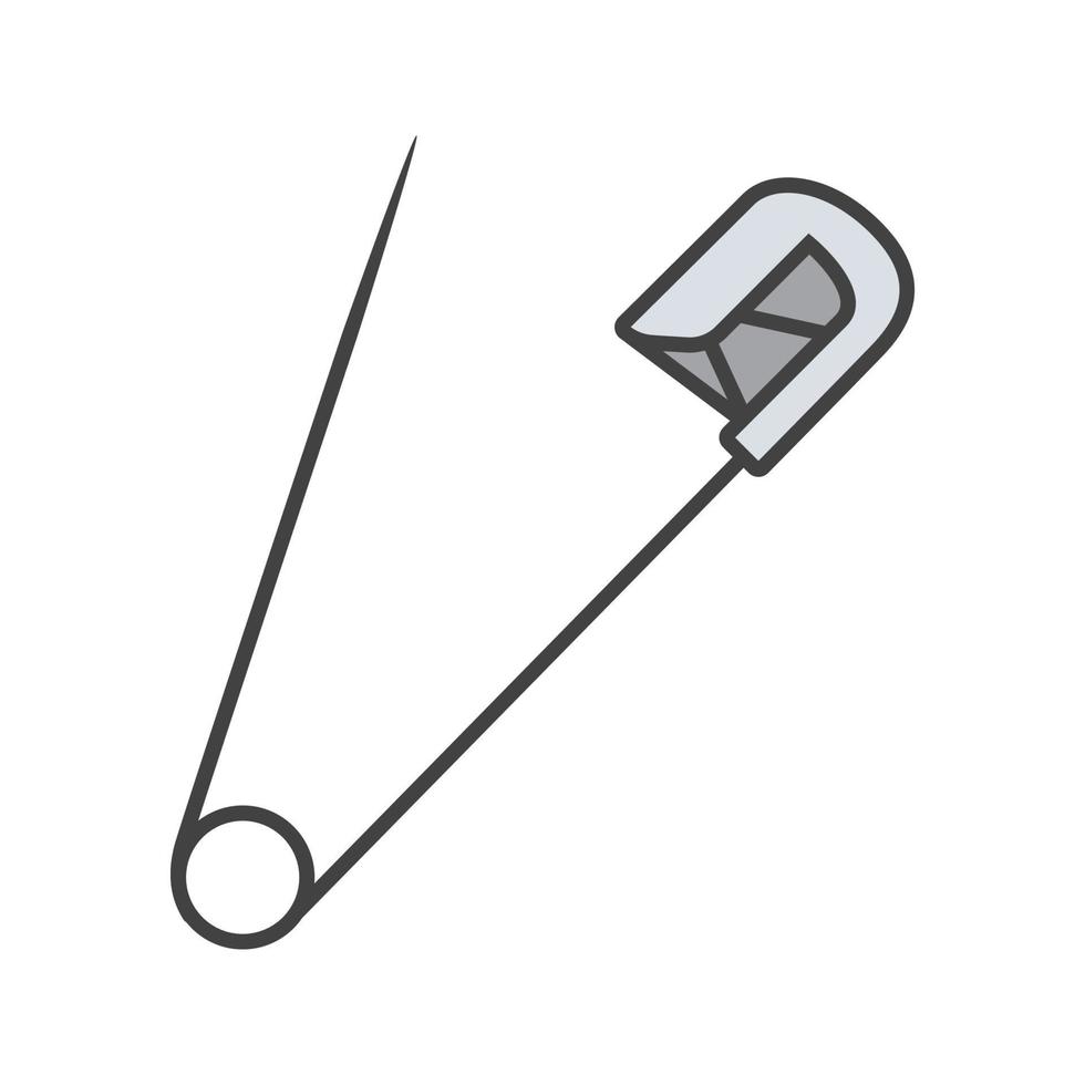 Safety pin color icon. Isolated vector illustration