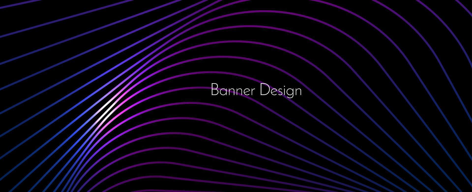Abstract geometric wavy gradient lines illustration banner pattern background vector