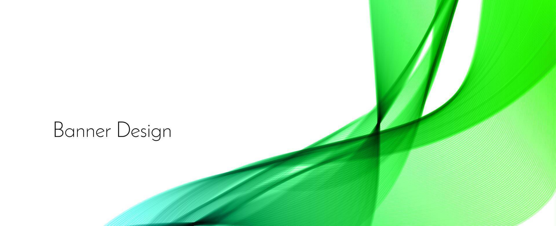 Fondo de banner de diseño de onda decorativa moderno verde abstracto vector