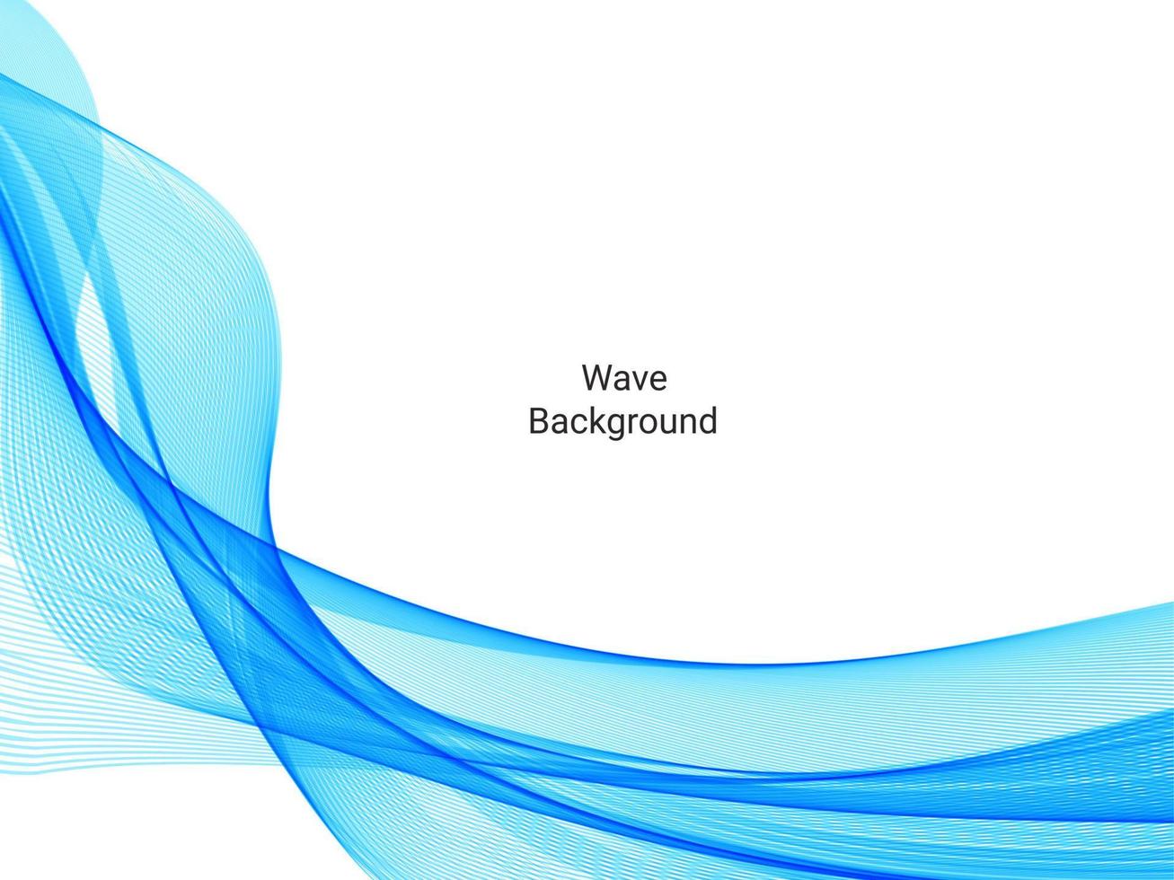 Abstract blue modern flowing stylish wave in white backround illustration pattern vector