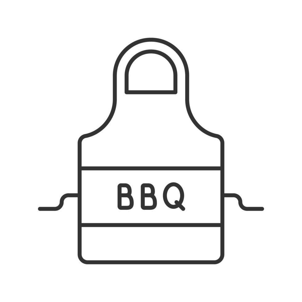 Barbecue apron linear icon. Thin line illustration. Contour symbol. Vector isolated drawing