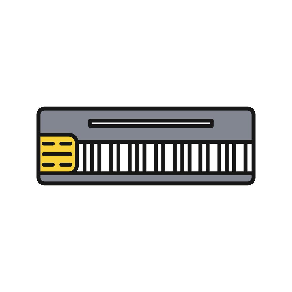 Mellotron color icon. Synthesizer. Isolated vector illustration