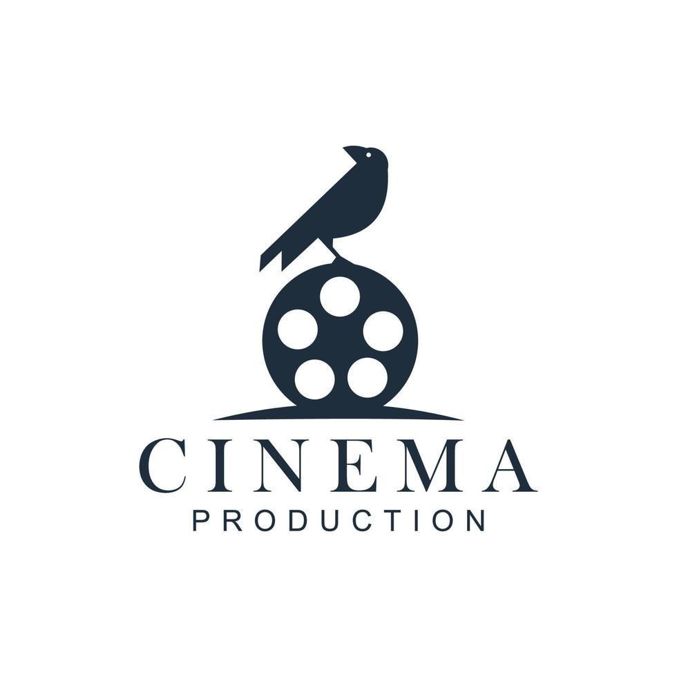 pájaro con equipos de cine. buen diseño de logotipo para cineasta vector