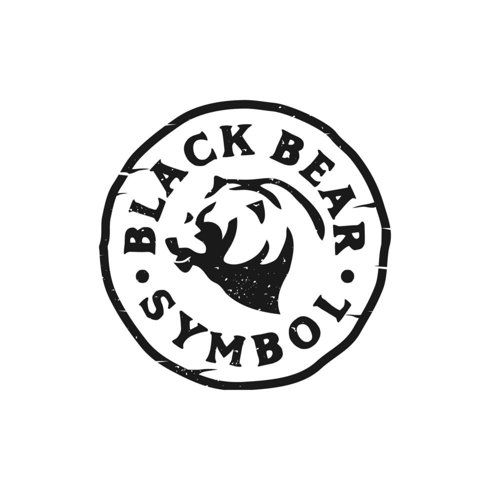 diseño de logotipo de oso negro premium vectorial, ilustración vintage del logotipo del emblema vector