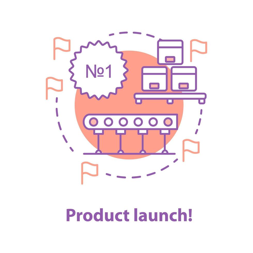 Product launch concept icon. Realized project idea thin line illustration. Vector isolated outline drawing