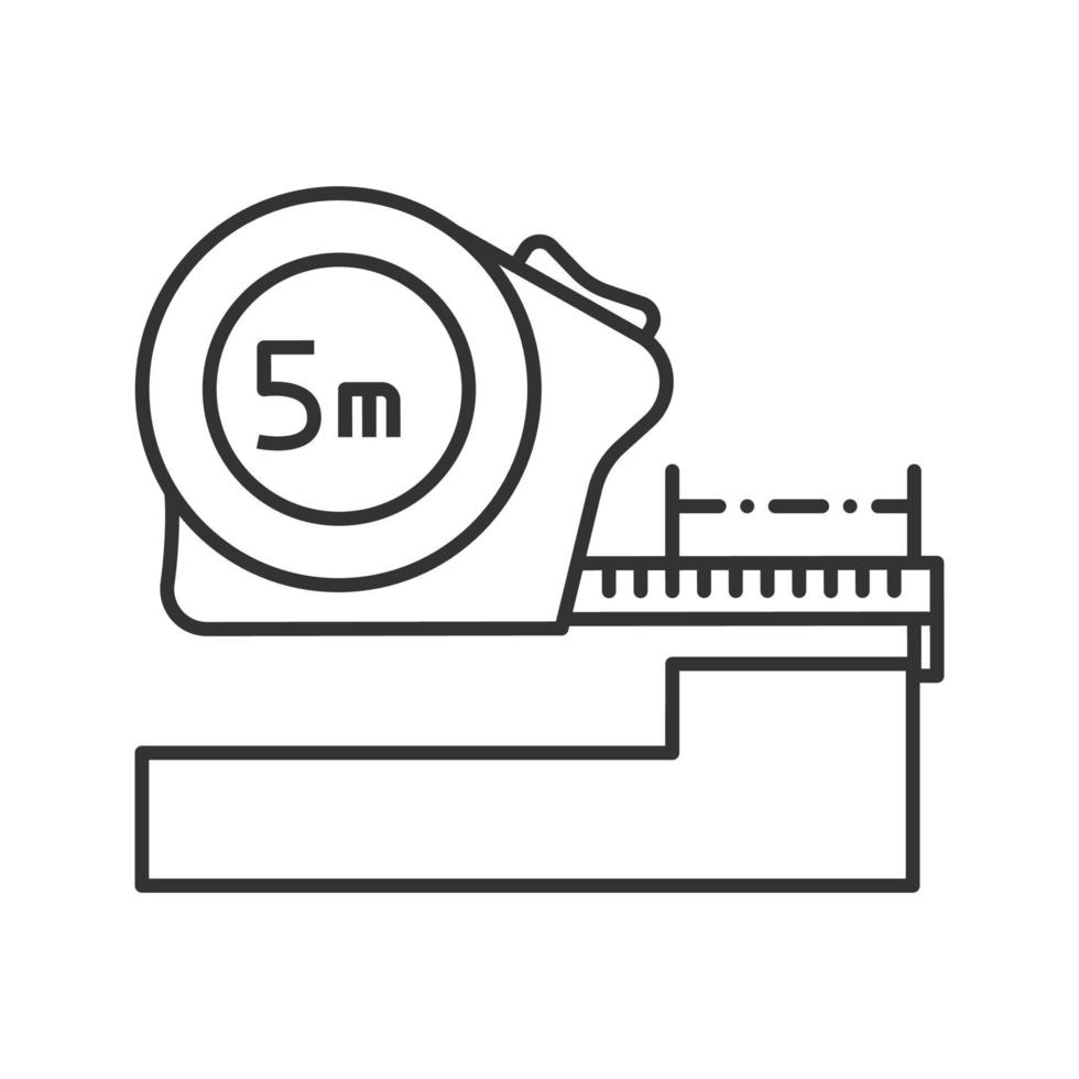 Meter, roulette linear icon. Thin line illustration. Length measurement. Measuring tape. Contour symbol. Vector isolated outline drawing