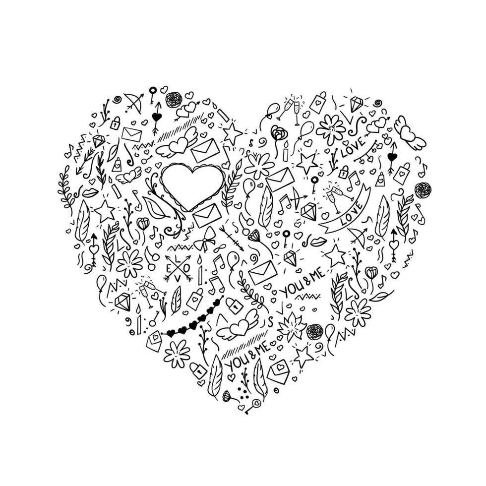 Heart symbol from small icons. Valentine vector