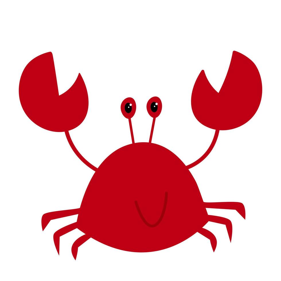 Funny cartoon crab on white vector