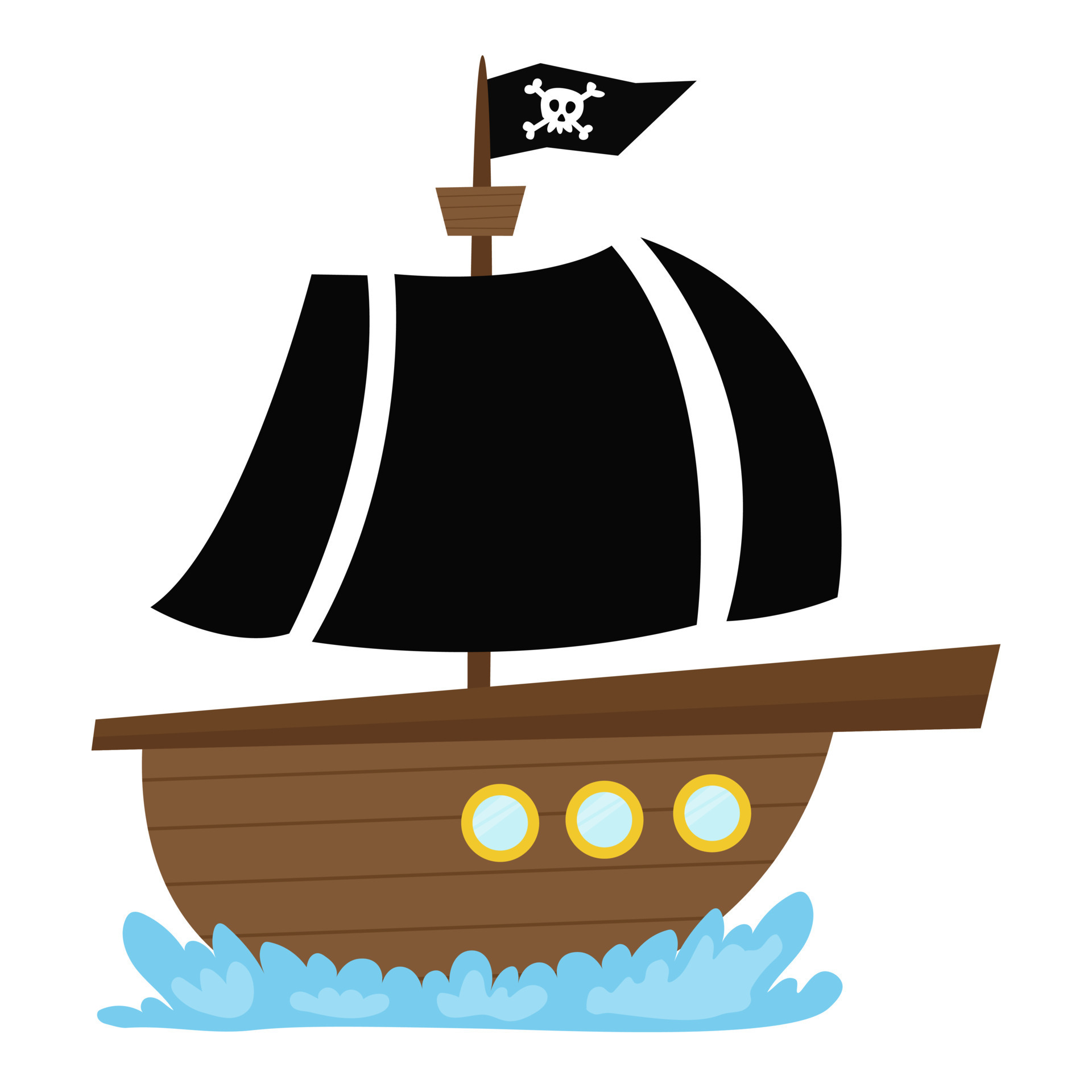 Pirate ship with black sails and jolly roger on the waves 7215271 Vector Art at Vecteezy Pirate ship with black sails and jolly roger on the waves 7215271 Vector Art at Vecteezy
